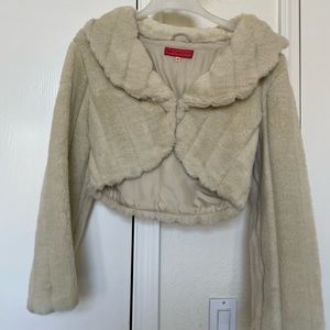 Faux fur cream jacket